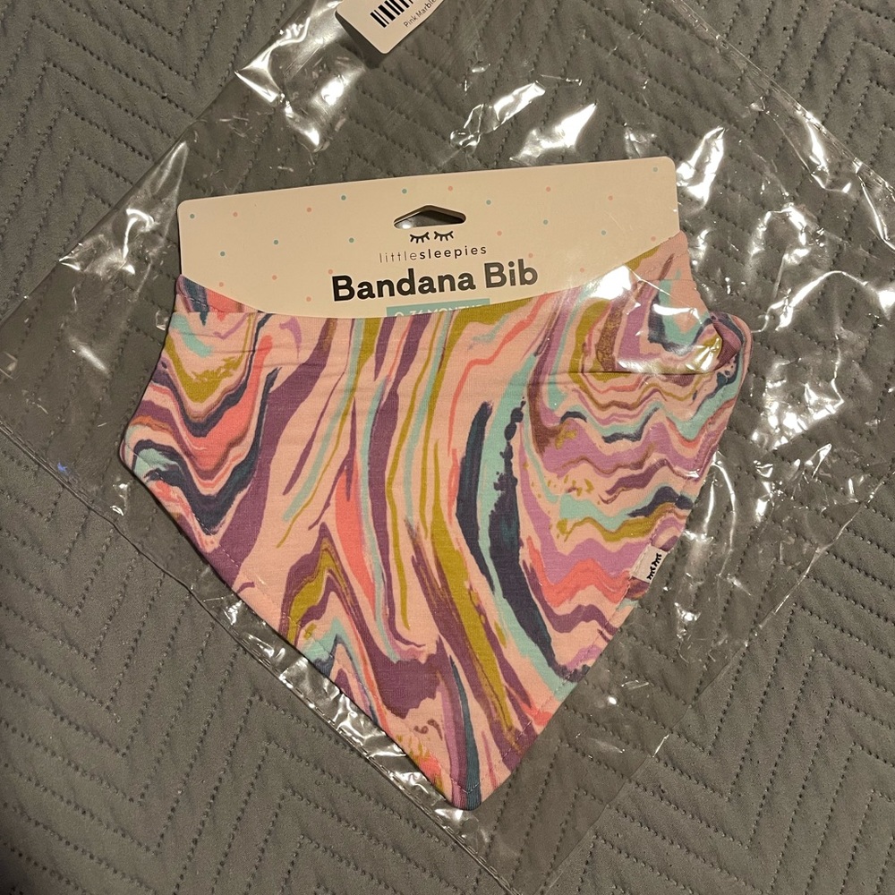 Little Sleepies | Pink Marble Swirl Bib